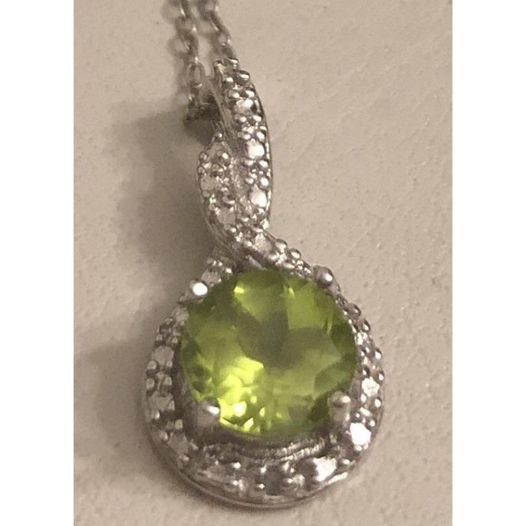 Vtge MARCELLA Peridot 🇮🇹 925 Pendant Necklace - Picture 7 of 8